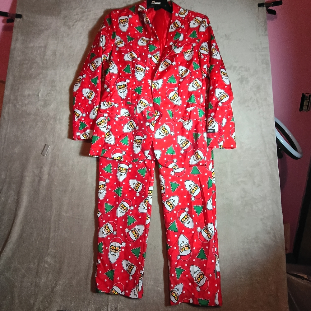 Suitmeister Santa "Cool Red" 2 piece Suit Jacket/Pants Men's Size L 42/44